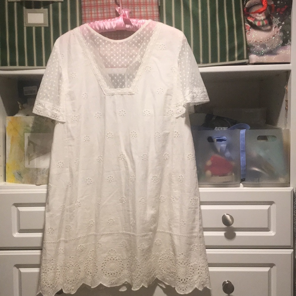 anthropologie embroidered mini dress